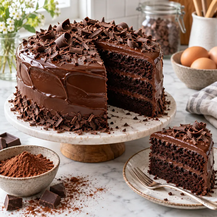 Rich chocolate layer cake